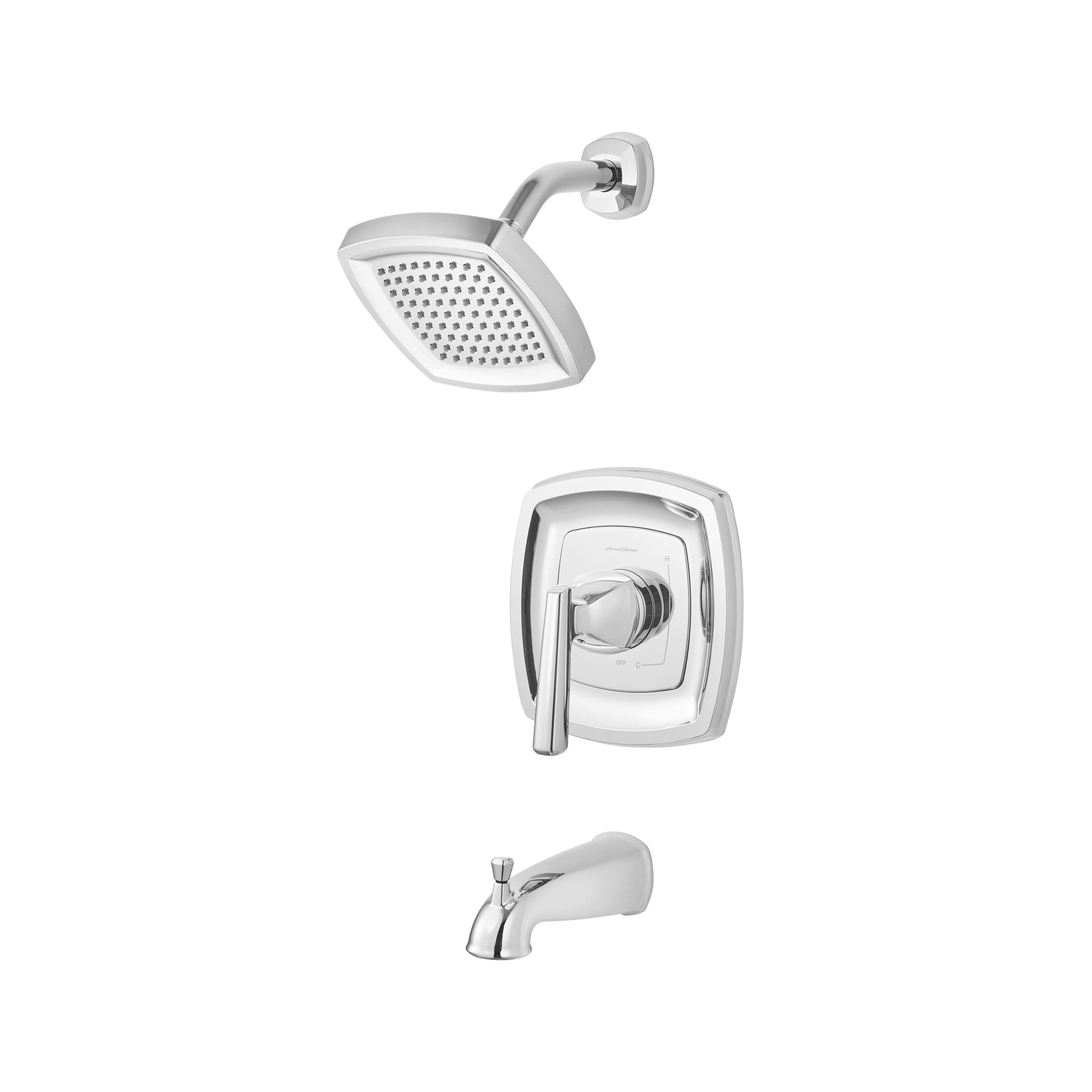 Edgemere® 1.8 gpm/6.8 L/min Tub and Shower Trim Kit With Water-Saving Showerhead, Double Ceramic Pressure Balance Cartridge With Lever Handle